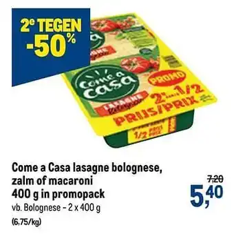 Come a casa lasagne bolognese, zalm of macaroni 400g