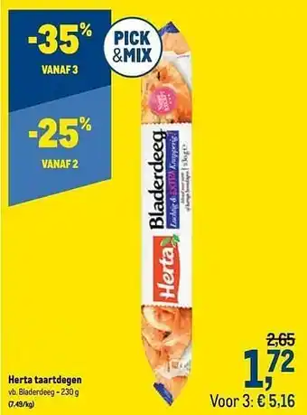 Makro Herta taartdegen bladerdeeg 230g aanbieding