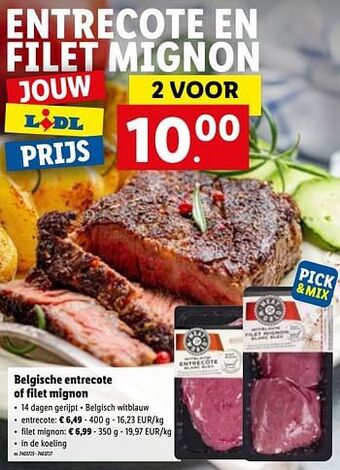 Belgische entrecote of filet mignon