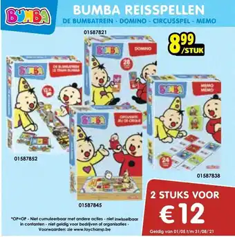 ToyChamp Bumba Reisspellen De Bumbatrein - Domino - Circusspel - Memo aanbieding
