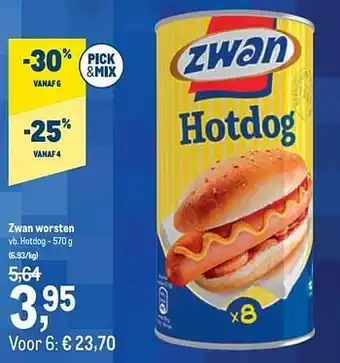 Zwan worsten hotdog 570g