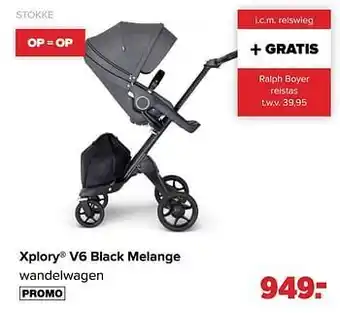 Baby-Dump Xplory v6 black melange wandelwagen aanbieding