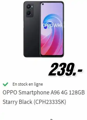MediaMarkt Oppo Smartphone A96 4G 125GB Starry Black (CPH2333SK) aanbieding