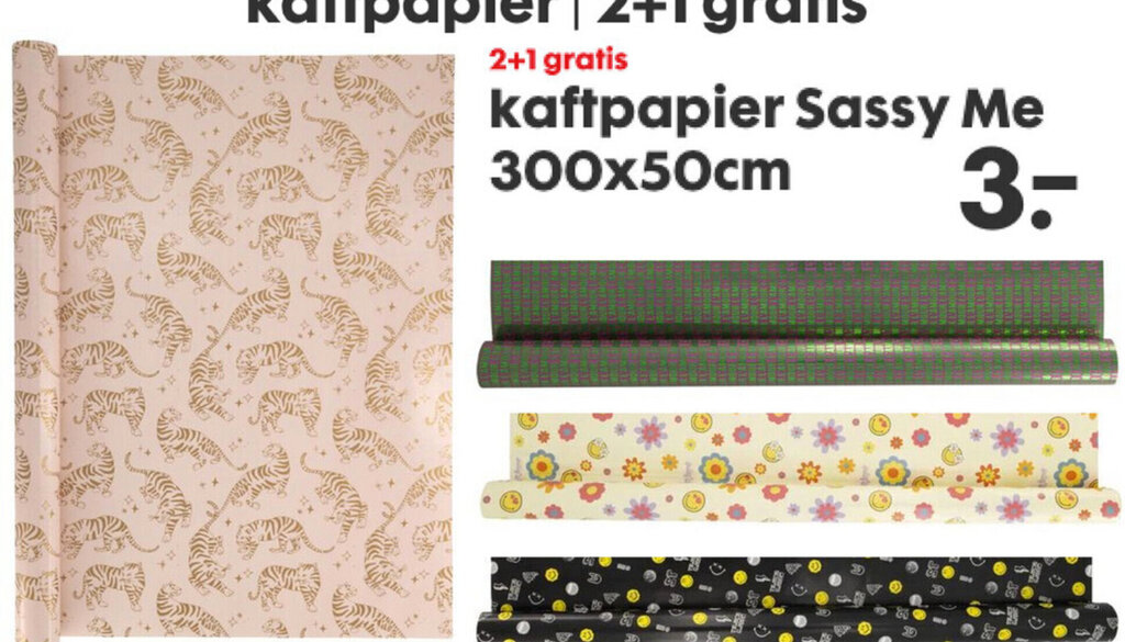 HEMA Kaftpapier Sassy Me 300x50cm aanbieding