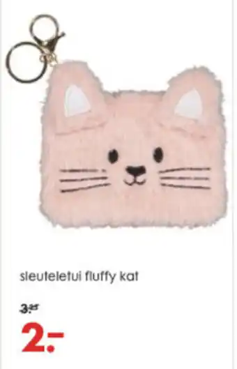 HEMA Sleuteletui Fluffy Kat aanbieding