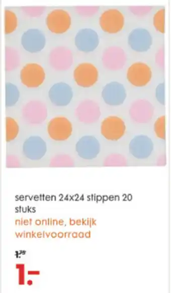 HEMA Servetten 24x24 Stippen 20 Stuks aanbieding
