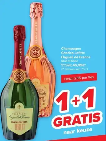 Carrefour Champagne Charles Lafitte Orgueil De France Brut of Rose aanbieding