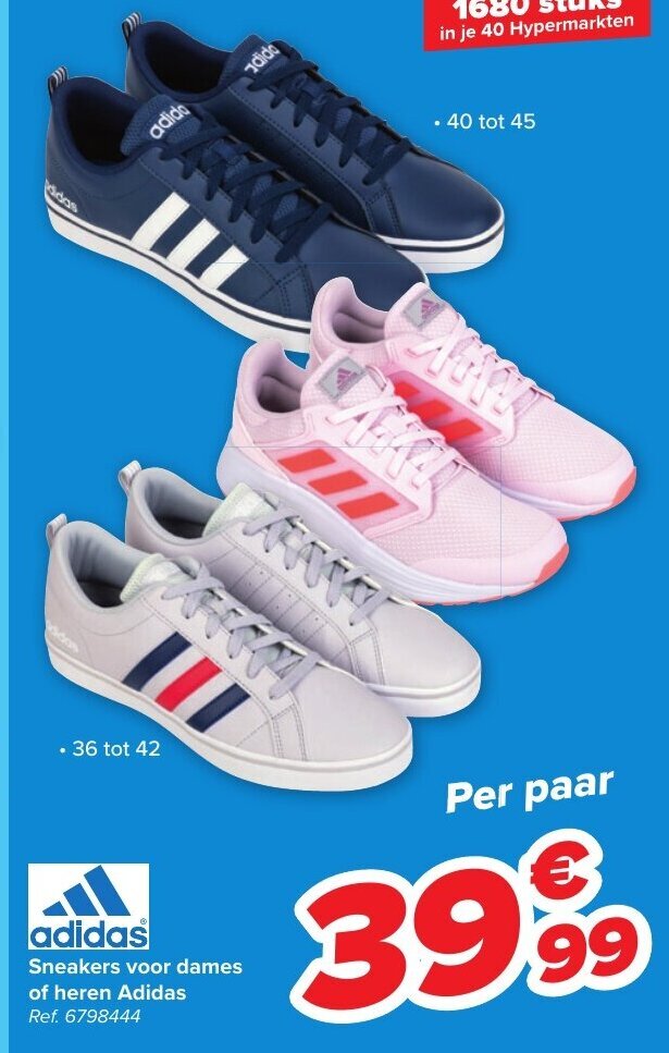 Carrefour Adidas Sneakers voor Dames of Heren aanbieding