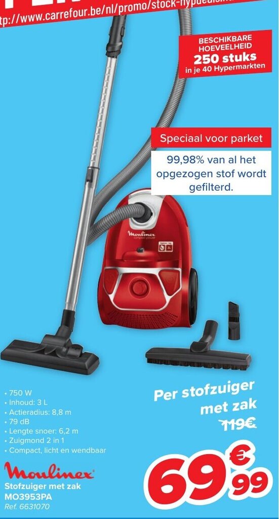 Carrefour Moulinex Stofzuiger Met Zak aanbieding