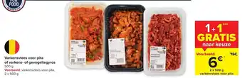 Carrefour Varkensvlees voor Pita of Varkens- of Gevogeltegyros 500g aanbieding