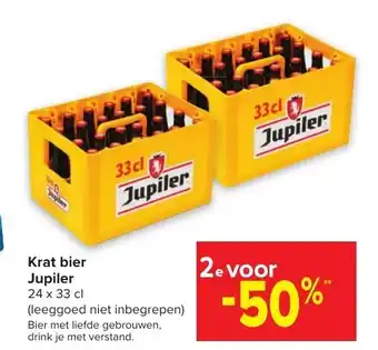 Carrefour Jupiler Krat Bier 24 x 33 cl aanbieding