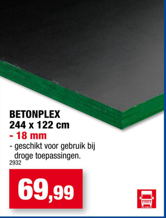 Hubo Betonplex 244 x 122cm aanbieding