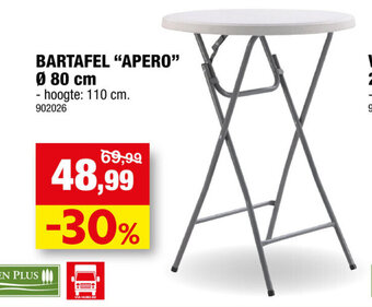 Hubo Bartafel Apero 80cm aanbieding