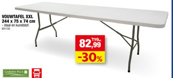 Hubo Vouwtafel XXL 244 x 75 x 74 cm aanbieding