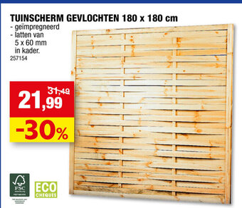 Hubo Tuinscherm Gevlochten 180 x 180 cm aanbieding