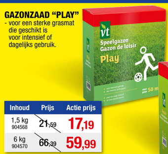 Hubo Gazonzaad "Play" 1.5Kg aanbieding