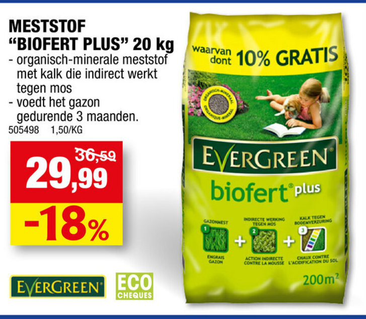 Hubo Biofert Plus Meststof 20kg aanbieding