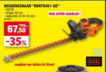 Hubo Black+Decker Heggenschaar BEHTS451-QS aanbieding