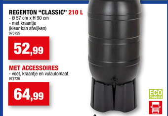 Hubo Regenton Classic 210L aanbieding