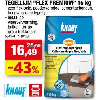 Hubo Knauf Tegellijm Flex Premium 15Kg aanbieding