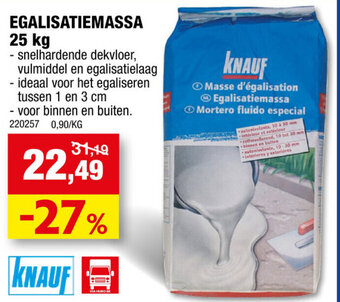 Hubo Knauf Egalisatiemassa 25Kg aanbieding