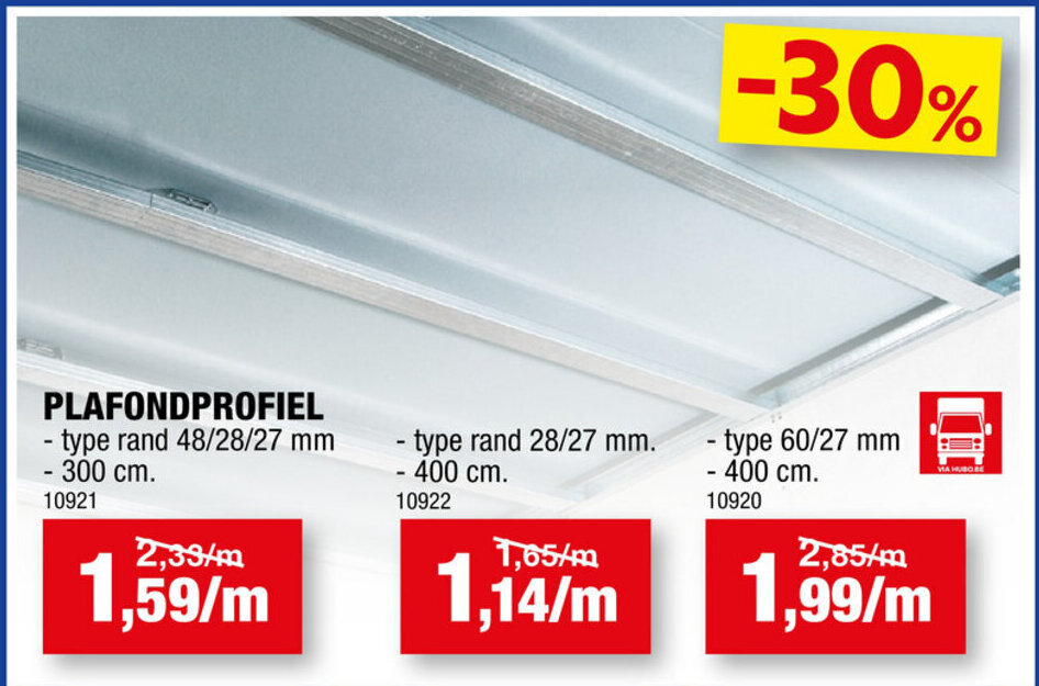 Hubo Plafondprofiel Type Rand 28/27mm 400cm aanbieding