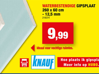 Hubo Waterbestendige Gipsplaat 260 x 60 cm aanbieding