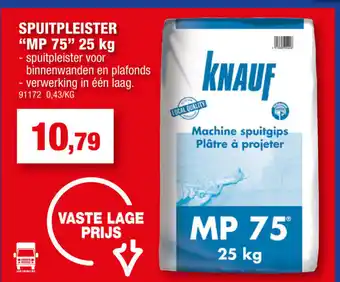 Hubo Knauf Spuitpleister MP 75 25Kg aanbieding