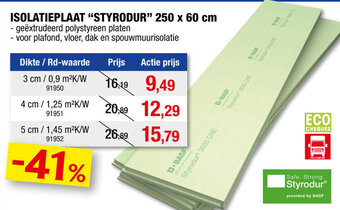Hubo Isolatieplaat Styrodur 250 x 60 cm aanbieding