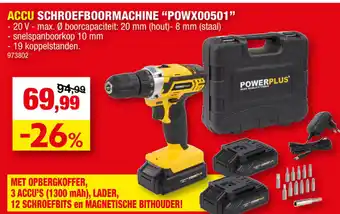 Hubo Powerplus Accu Schroefboormachine P0WX00501 aanbieding
