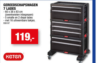 Hubo Gereedschapswagen 7 Lades aanbieding