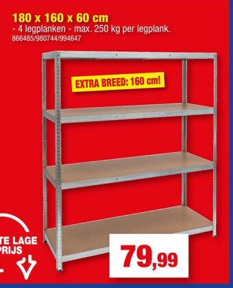 Hubo Gegalvaniseerd Rek Heavy Duty 180 x 160 x 60 cm aanbieding