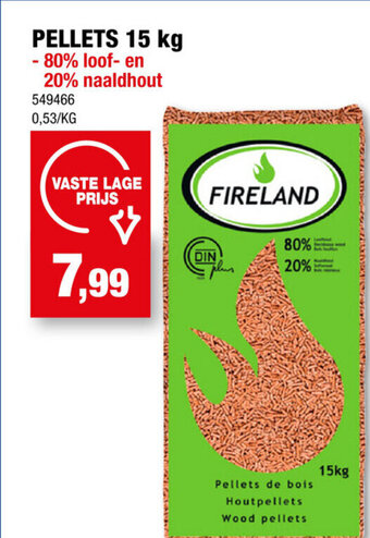 Hubo Pellets 15Kg 80% Loof en 20% Naaldhout aanbieding
