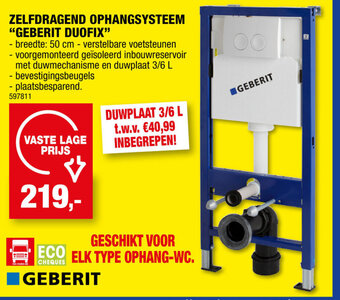 Hubo Zelfdragend Ophangsysteem Geberit Duofix aanbieding