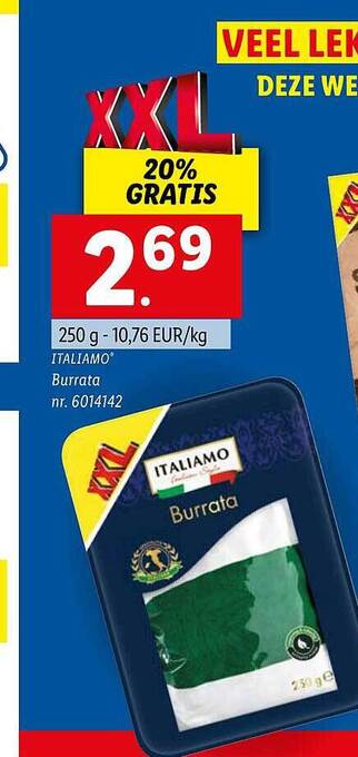 Lidl Italiamo burrata aanbieding