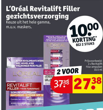 Kruidvat L'oreal revitalift filler gezichtsverzorging aanbieding