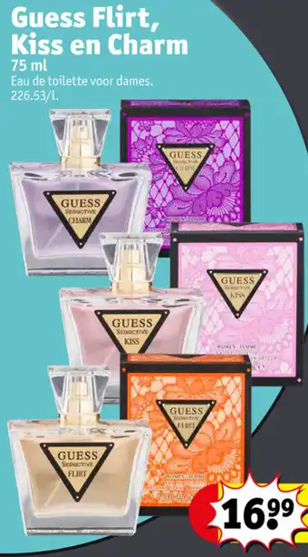 Kruidvat Guess flirt, kiss en charm 75ml aanbieding