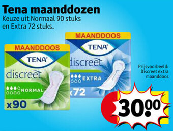 Kruidvat Tena maanddozen aanbieding