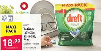ALDI Dreft Vaatwastabletten all-in-one, 76 st. aanbieding