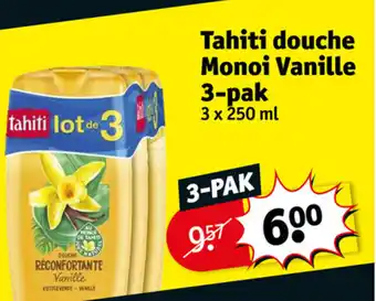 Kruidvat Tahiti douche monoi vanille 3-pak 3 x 250ml aanbieding