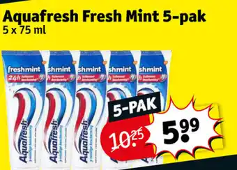 Kruidvat Aquafresh fresh mint 5-pak aanbieding