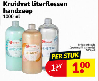 Kruidvat Kruidvat literflessen handzeep 1000ml aanbieding