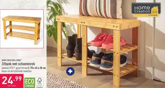 ALDI Home Creation Living Zitbank met schoenenrek aanbieding