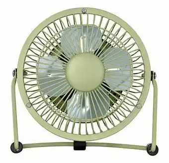 HEMA HEMA Tafelventilator USB Retro Ø10cm Mat Groen aanbieding