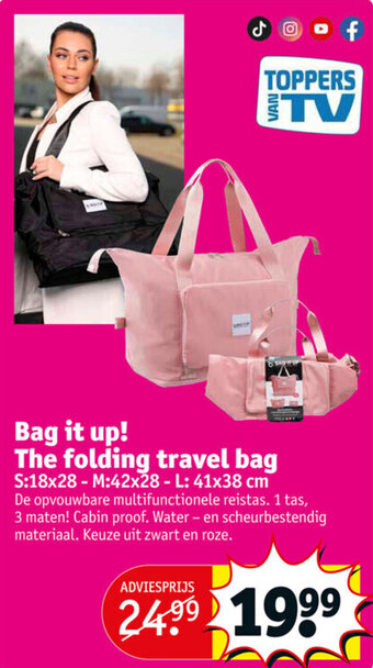 Kruidvat Bag it up! the folding travel bag aanbieding