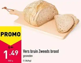 ALDI Vers bruin zweeds brood 1.86/kg aanbieding