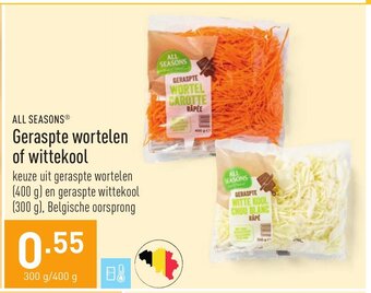 ALDI All Seasons Geraspte wortelen of wittekool aanbieding