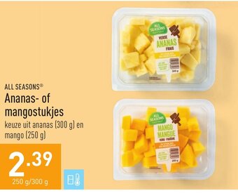 ALDI All Seasons Ananas- of mangostukjes aanbieding