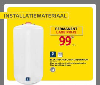 Brico Elektrische boiler onderbouw aanbieding