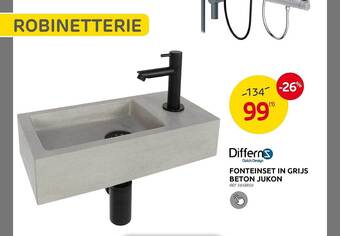 Brico Fonteinset in grijs beton jukon aanbieding
